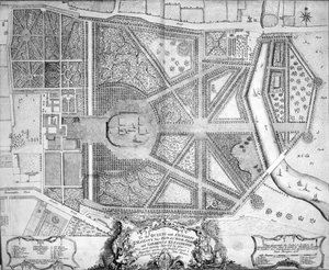 Kraliyet Sarayı ve Kensington Bahçeleri Haritası, Londra, 1736